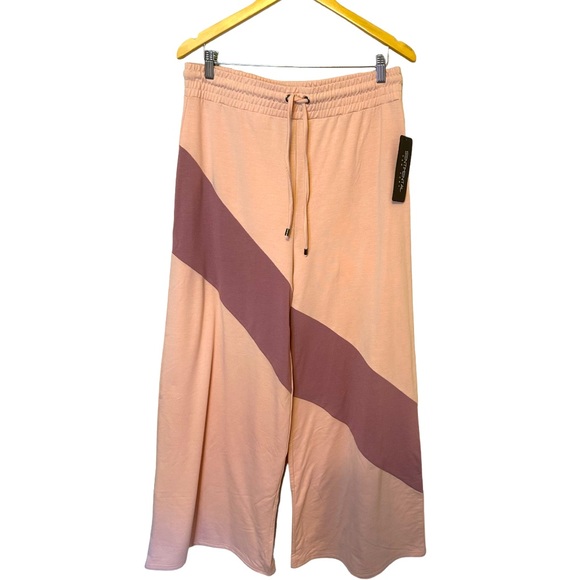 SENTIMENTAL NY - NWT Color Block Wide Leg Lounge Pants. Peach & Grape.  Size XL - Picture 1 of 8